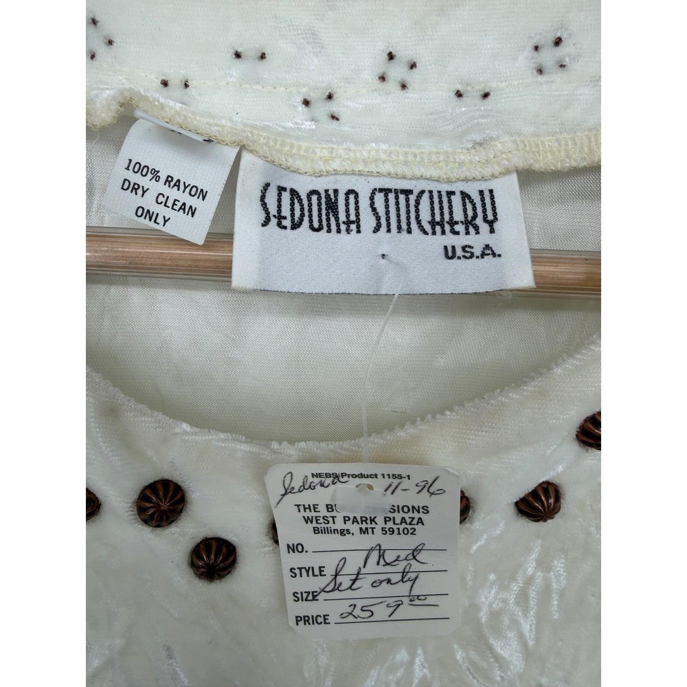 Sedona Stitchery Skirt Set Vintage Cream Studded NWT Southwestern Dead Stock - Picture 3 of 15